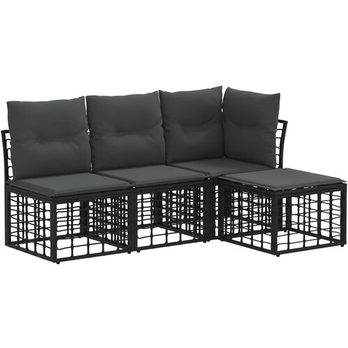  Set vanjskih sofa Crna Poliester Slike