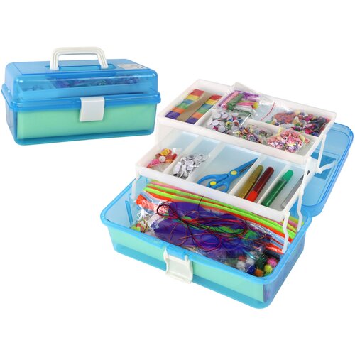 Blue Expandable Suitcase Set Artistic Creative Plastic DIY Cene