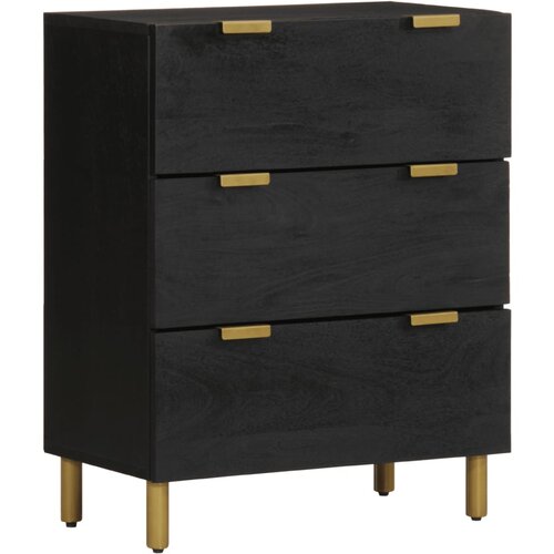 Maison Chic Komoda - Predalnik 2 kosa črn 60x33x75 cm inženirski les, (21718970) Slike