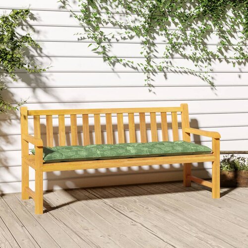 VidaXL Blazina za klop vzorec listja 150x50x7 cm blago Slike