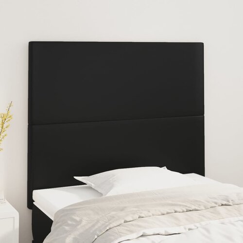 vidaXL Posteljno vzglavje 2 kosa črn 100x5x78/88 cm umetno usnje Cene
