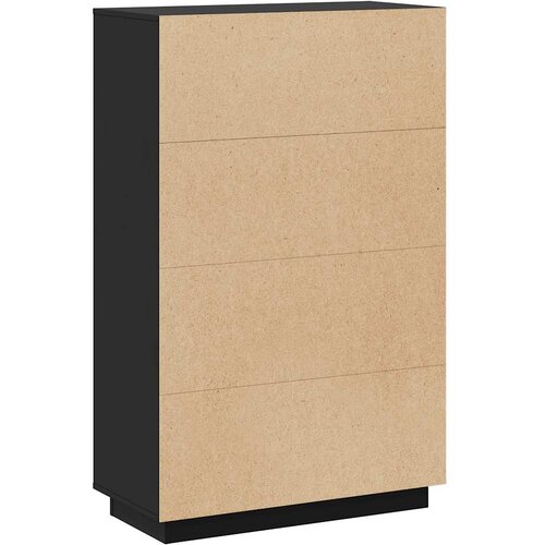  Visoka komoda crna 74 x 35 x 117 cm od masivne borovine Slike