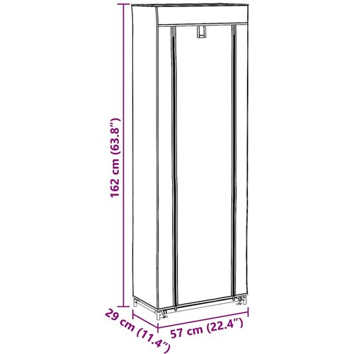  za cipele s pokrovom od tkanine 57 x 29 x 162 cm krem Slike