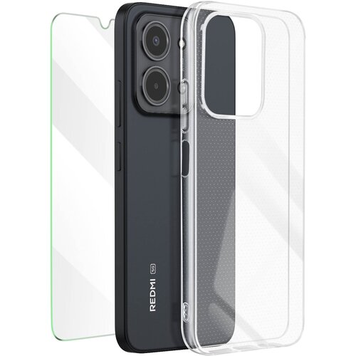 Oem Mayaxess, Za&scaron;čitni paket 2-v-1: ovitek + kaljeno steklo za Xiaomi Redmi 15C, Prozorno, (5000208854) Cene