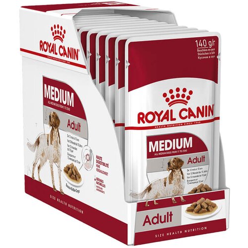 Royal Canin Medium Adult - vlažna hrana za odrasle pse srednjih rasa u sosu (10&amp;times;140g) Slike