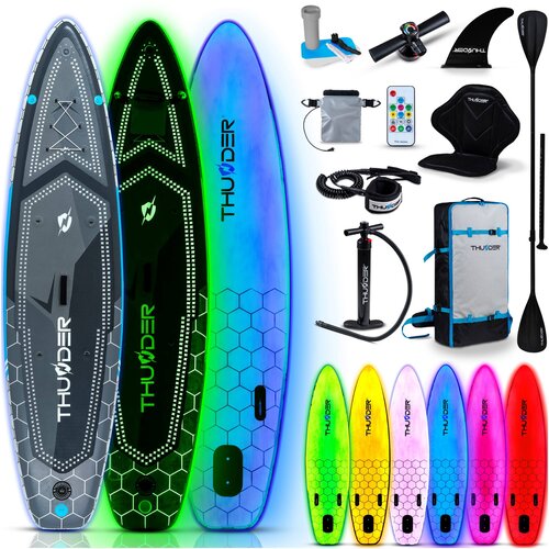 THUNDER Napihljiva LED SUP deska &ndash; osvetljena RGB, 320 cm, stabilna, komplet SUP + kajak, nosilnost 150 kg &reg; LUMOS, (5000093319) Cene