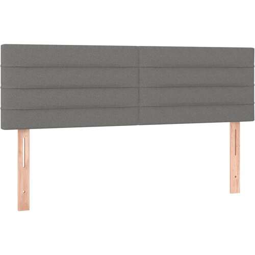 Maison Chic Posteljno vzglavje - Vzglavna omarica 2 kosa temno sivo 72x5x78/88 cm blago, (22077112) Slike