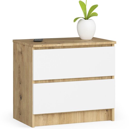 AKORD KOMODA K60 2SZ CLP OAK ARTISAN / WHITE, (21702755) Cene
