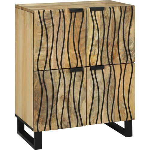 VidaXL Stranski kabinet 60x33.5x75 cm iz trdega mangovega lesa in obdelane lesene Slike