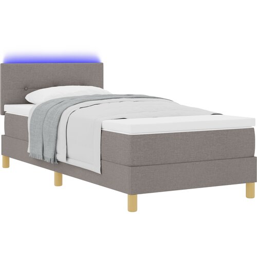 vidaXL Postelja z vzmetnico & LED Taupe 80x200 cm Tkanina, (22083591) Cene