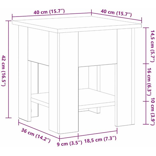  Kava Stol Crni hrast 40 x 40 x 42 cm Konstruirano drvo Slike