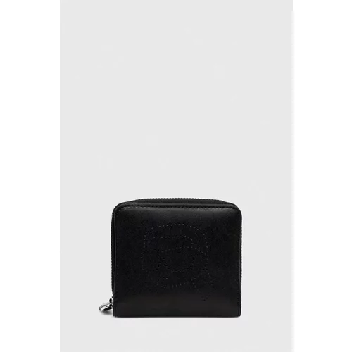 Karl Lagerfeld Usnjena denarnica ženski, črna barva