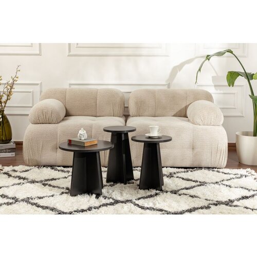 Hanah home lume - wood black wooden black nesting table (3 pieces) Cene