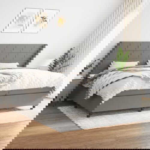 The Living Store Box spring postelja z vzmetnico temno siva 200x200 cm blago - Box Spring Postelja, (21517049) Slike