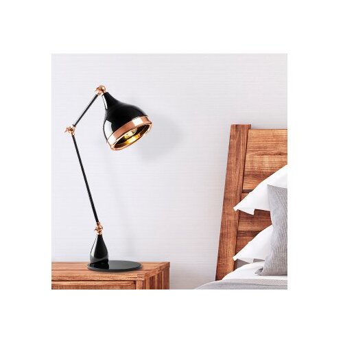 Opviq Stona lampa E27 Max 40W, Crno-Bakarna Slike