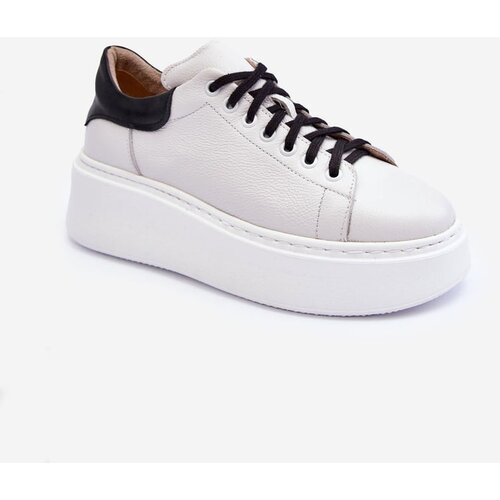 Kesi Women&amp;#039;s sports leather shoes on the platform White Milonia Slike