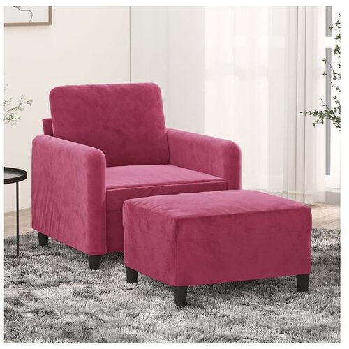 vidaXL Fotelj s stolčkom za noge vinsko rdeč 60 cm žamet Cene
