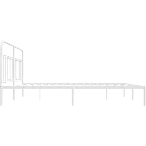  Metalni okvir za krevet s uzglavljem bijeli 193x203 cm Slike