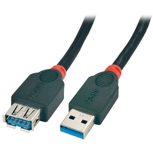 Lindy USB kabel USB 3.2 gen. 1 (USB 3.0) USB-A vtič\, USB-A vtičnica 3.00 m črna 36763, (21732378) Cene
