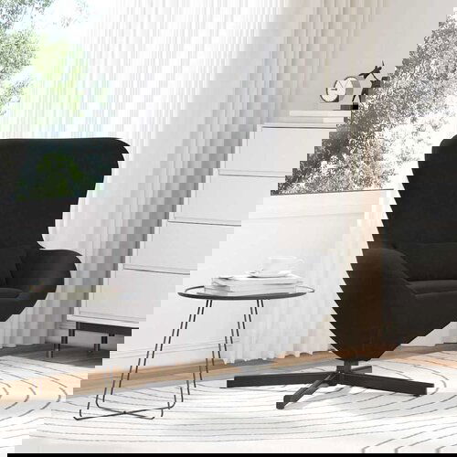 VidaXL Jajčast stol Črna 63 x 73 x 90 cm Žamet Slike