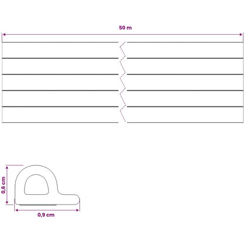  Samoljepiva brtvila za prozore Bijela 9 x 6 mm 50 m EPDM pjena Slike