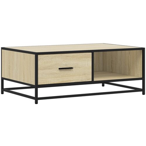 Maison Chic Klubska mizica - kavna mizica - Nizka mizica sonoma hrast 90x57x35 cm inženir. les in kovina, (21752839) Slike
