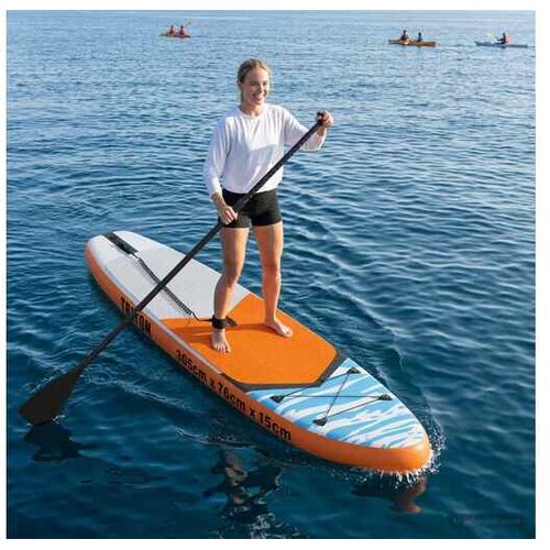 vidaXL Naflopni Sup TRITON 305 x 76 x 15 cm Plava za - Plava (uzorak valova) 305 x 76 x 15 cm Cene