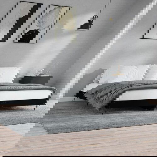 VidaXL Posteljni okvir črn 200x200 cm inženirski les Slike