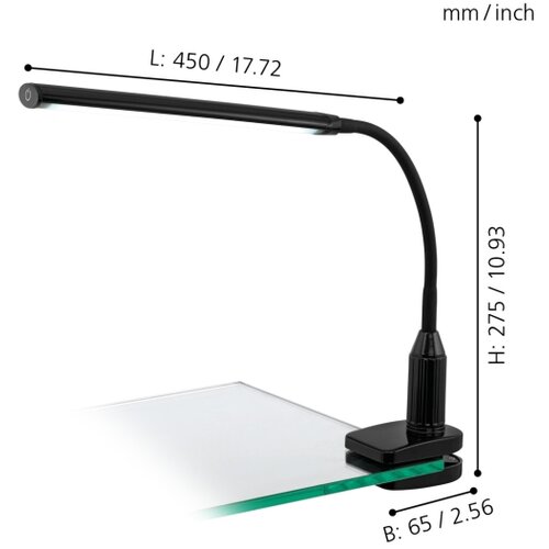 Eglo laroa stolna, /1, led, 4,5w, 550lm, s kvač. na dodir, dimabilna crna Slike
