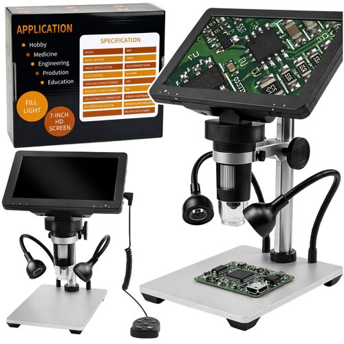  Educational Digital Microscope Remote Control Wired 1200X LCD 7 INCH HD Camera Cijene