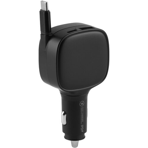 Meixi Auto punjač HAMILTON 84W sa uvlačivim kablom &amp;ndash; 3 uređaja/ PD/PPS/ 12&amp;ndash;24 V/ crni Slike