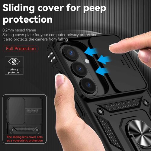 SUNSKY Hybrid Armor ovitek za Samsung S26 Plus, Črn Slike