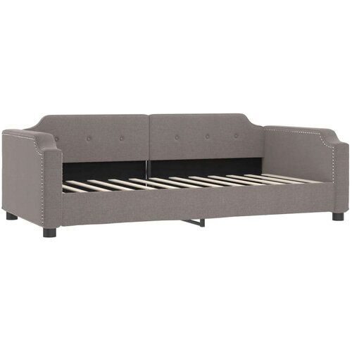  Dnevni krevet smeđesivi 100 x 200 cm od tkanine Slike
