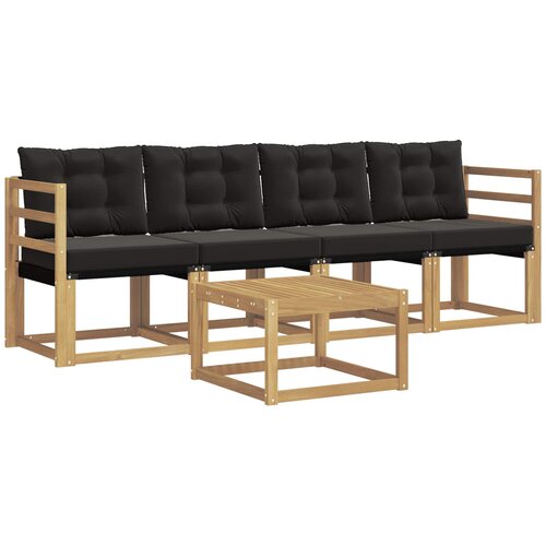 vidaXL Zunanja garnitura za sedenje z blazino 5 pcs Bela in črna, (5000281341) Cene