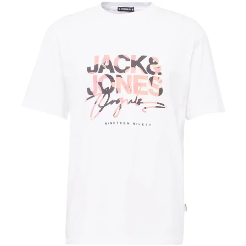Jack & Jones Majica 'ARUBA' grafit siva / roza / rosé / bijela