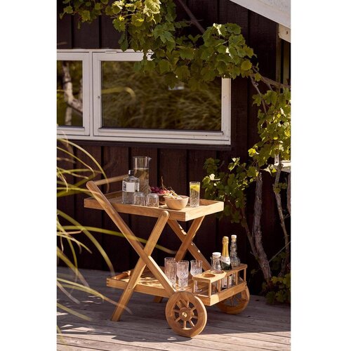 House Nordic Servirni voziček na kolesih iz masivnega lesa 50x86 cm Pasaku &amp;ndash; Slike