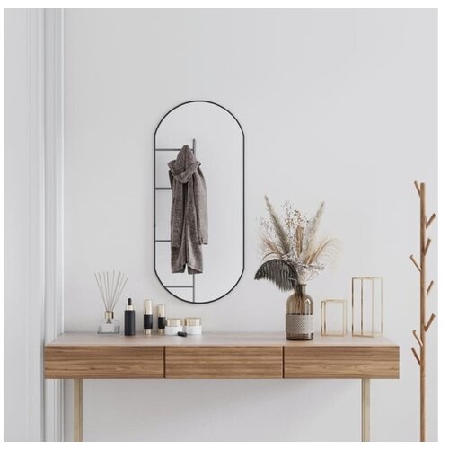 vidaXL Zidno ogledalo crno 90 x 40 cm ovalno Cijene