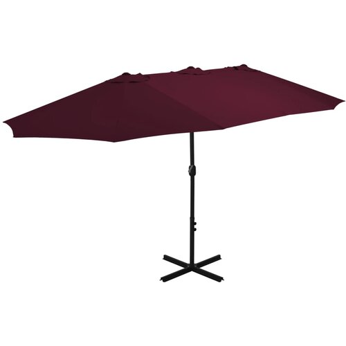 vidaXL Zunanji senčnik z aluminijastim drogom 460x270 cm bordo rdeč, (20609851) Cene