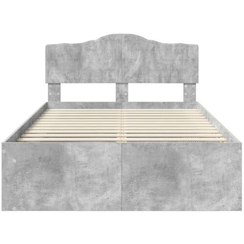  Okvir za krevet s uzglavljem Betonska siva 135 x 190 cm Slike