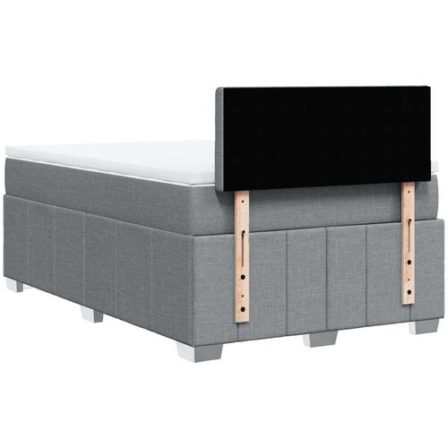 vidaXL Boxspring postelja z vzmetnico svetlo siva 120x190 cm blago Cene