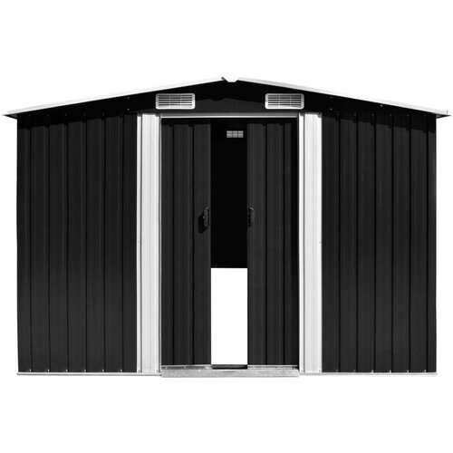 VidaXL vrtna kućica od metala 257 x 298 x 178 cm antracit Slike