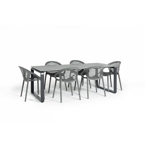 Bonami Selection vrtni blagovaonski set za 6 osoba sa sivim stolicama Joanna i stolom Strong, 210 x 100 cm Cijene