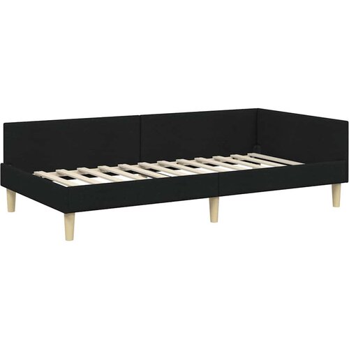 vidaXL Kotna postelja Drugo Črna 100 x 200 cm Tkanina in oblikovan les, (5000069364) Cene