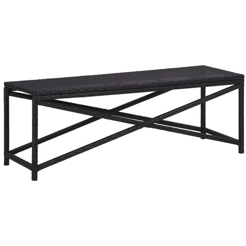 VidaXL Vrtna klop 120 cm poli ratan črna, (20661060) Slike
