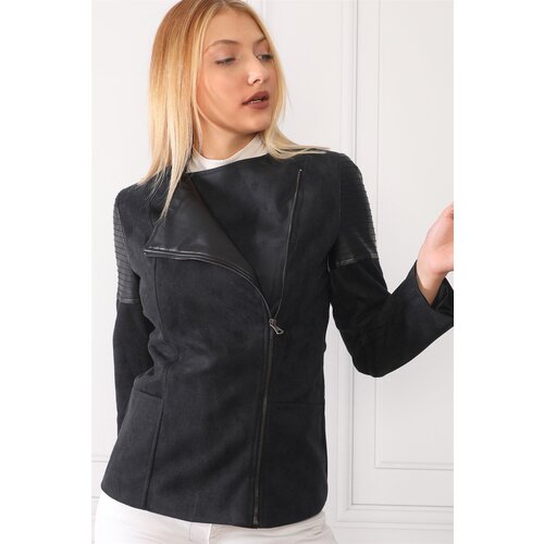 Dewberry Z6615 WOMEN'S LEATHER SUEDE COAT-BLACK Cijene