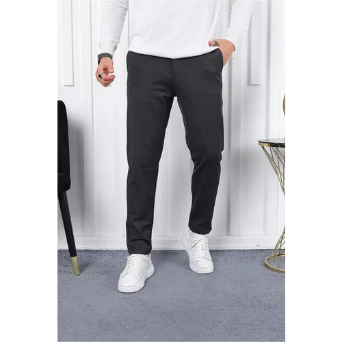 Dewberry 36197 Ids Slim Fit Lycra Fabric Mens Trousers-ANTHRACITE