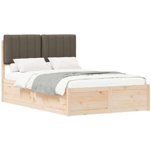 vidaXL Posteljni okvir z oblazinjenim vzglavjem Taupe 120 x 190 cm, (5000100614) Cene