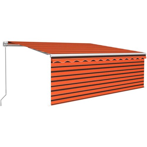 vidaXL Ročno zložljiva tenda s senčilom 4x3 m oranžna in rjava Cene