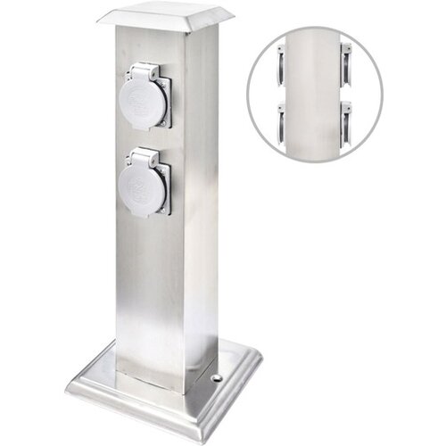  Vrtni stebriček z vtičnicami iz nerjavečega jekla Slike