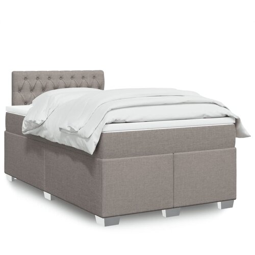 VidaXL Box spring postelja z vzmetnico taupe 120x200 cm blago Slike